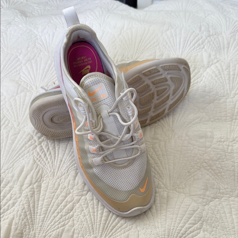 Nike Women's White and Orange Sneakers